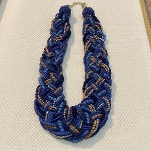 Seed bead blue necklace